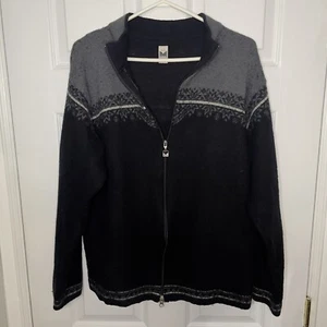Dale of Norway Black and Grey 100% Merino Wool Cozy Full Zip Sweater XXL - Picture 1 of 9