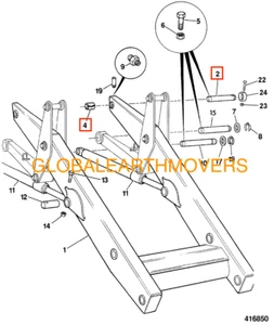 JCB RETROEXCAVADORA - KIT DE PASADOR DE CASQUILLO DE BRAZO DE CARGADOR FRONTAL, 2 JUEGOS (PARTE # 811/90473 808/00296) - Imagen 1 de 1