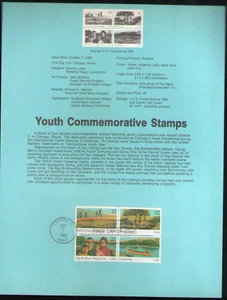 US. SP706. 2160-63. 22c. Youth Year. Souvenir Pages.1985 - Picture 1 of 1