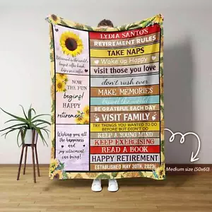 Retirement Rules Blanket, Best Retirement Gifts Ideas, Blanket For Partner/Colle - Picture 1 of 2