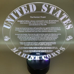 The Marines' Prayer Custom Made Color Changing LED Night Light Lamp With Remote - Picture 1 of 8