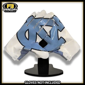 Football Receiver Gloves Display w/ Stand for North Carolina Tarheels Gloves ACC - Picture 1 of 10