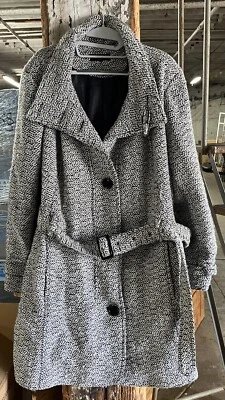 Casaco feminino Worthington Pea forrado com cinto tamanho XL cinza preto - Imagem 1 de 4