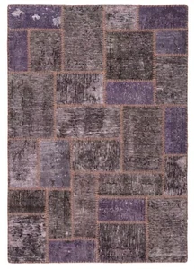 Tapis Persan En Patchwork Fait Main 193x122 Cm - Orient, Tapis, Vintage, Violet - Picture 1 of 8