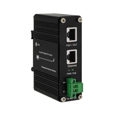 PoE Injector Industrial Gigabit PoE++ Hardened IEEE802.3at/bt 95W PoE Adapter - Image 1 of 4