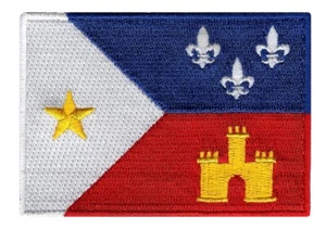 CAJUN FLAGGE AUFNÄHER bestickt aufbügeln ACADIANA FRANZÖSISCH LOUISIANA STAATLICHES SOUVENIR - Bild 1 von 4
