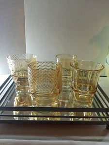Stackable Koi Glass Tumblers Amber Colored Fish Barware Perfect Condition - Picture 1 of 8