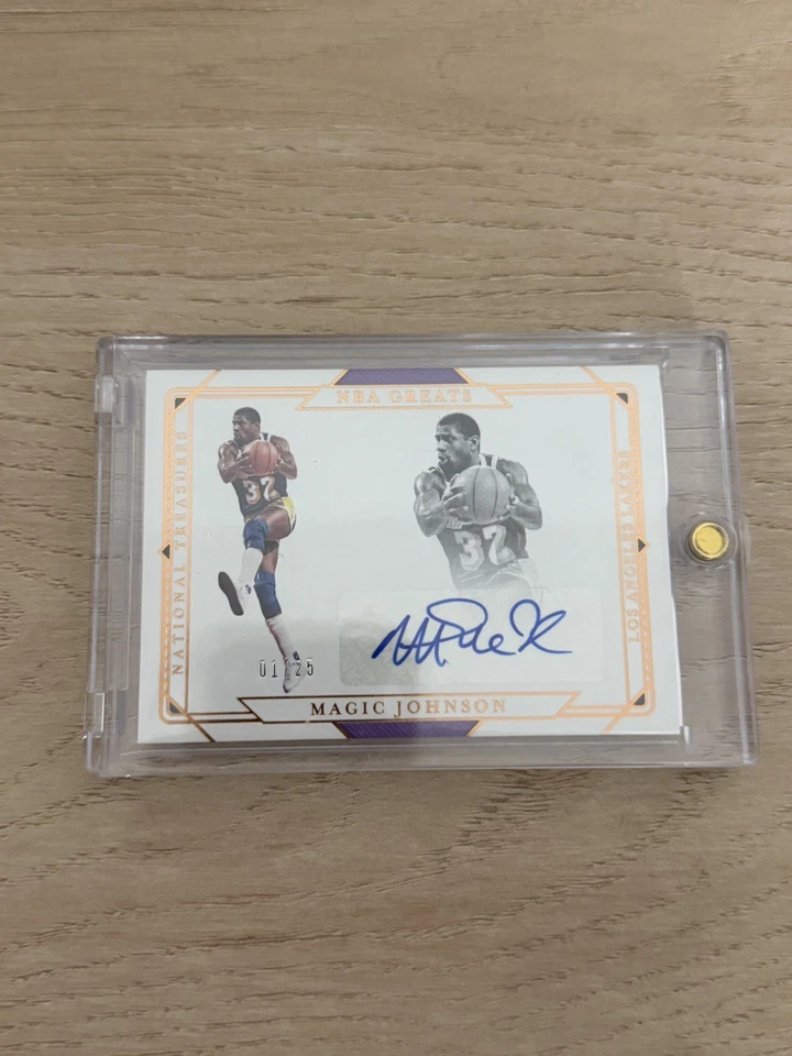 2020-21 National Treasures Magic Johnson Auto 1/25  - Image 1 of 2