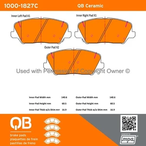 Quality-Built 1000-1827C QB Ceramic Brake Pads For 16-18 Forte Veloster - Picture 1 of 5