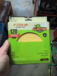 GATOR 25pc Stick-On 6" Anti-Clog Sanding Discs -120 Prepare Fine- Model #3243 - Picture 1 of 6