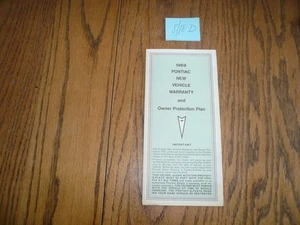 1969 Pontiac New Vehicle Warranty & Owner Protection Plan Pamphlet - 8/18D - Picture 1 of 4