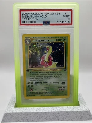 Pokémon Neo Genesis 2000 primera edición #11 Meganium-Holo PSA 9 Foto 1 de 2
