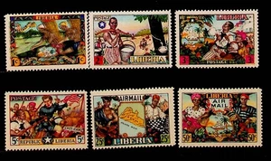 LIBERIA Sc 309-12,C63-4 LH AUSGABE VON 1949 - LOKALLEBEN - (ZN25) - Bild 1 von 1