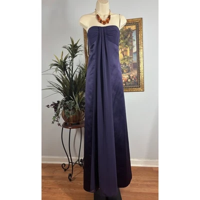 Vestido de novia sin tirantes David’s talla 14 corpiño acanalado formal dama de honor ropa de noche Foto 1 de 4