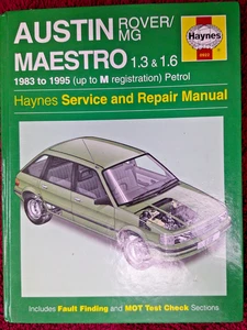 Austin / Rover / MG Maestro 1.3 & 1.6 (Petrol)Haynes Workshop Manual, 1983 - 95. - Picture 1 of 4
