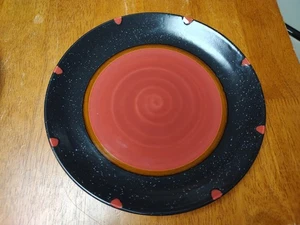 Noble Excellence RED Salad/Lunch Plate 8 1/2" Black & Red  - Picture 1 of 3