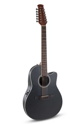 Ovation Applause AB2412-5S 12-String Acoustic-Electric Guitar - Black Satin​ - Image 1 of 4