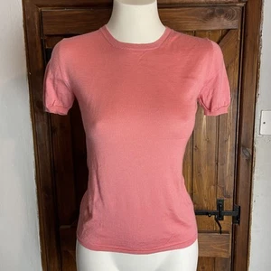 Top Jersey Miu Rosa Cachemira Seda Tejido Manga Corta Fino Talla 42 Mediano - Imagen 1 de 7