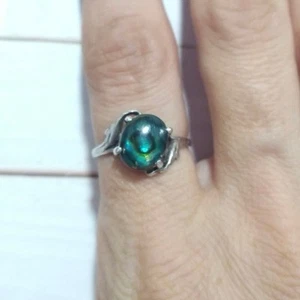 Anillo para mujer Fabergé Victor Mayer antiguo ovalado verde abulón plata de ley 925 - Imagen 1 de 22