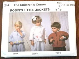 Kinder Eckmuster, Robin's Little Jackets, Größe 6M, 12M, 18M, 2-3 NEU - Bild 1 von 2
