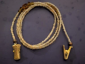 Soporte para gafas con cuentas 20 pulgadas aprox clips de tono dorado marrón transparente - Imagen 1 de 9