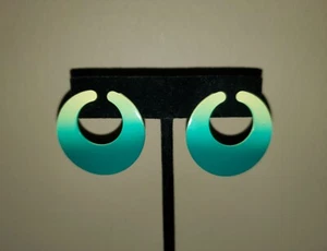 Ohrringe Avon Vintage 1987!  Rund, grün & gelb.  Mit Originalkarton! - Bild 1 von 6