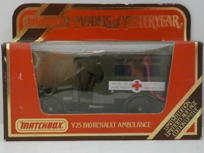 RENAULT Ambulance 1910- Matchbox Of Yesteryear Y25 Limited Edit -Made in England - Photo 1/4