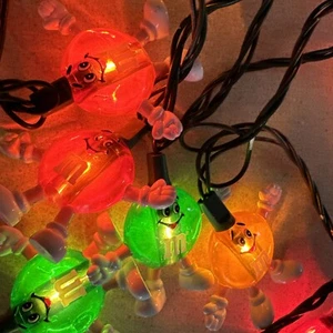 Vintage M&M Bonbons Urlaub Weihnachten Party Deko Lichter rot grün gelb orange - Bild 1 von 14