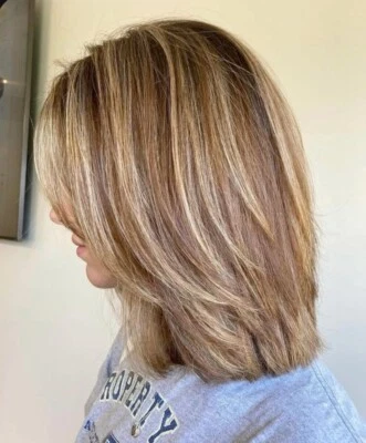 Peluca Bob Marrón con Rubio Resaltado 100% Cabello Humano Encaje Frontal Peluca Foto 1 de 3