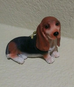 Vintage Danbury Mint Christmas Bassett Hound Dog Ceramic Christmas Ornament - Picture 1 of 4