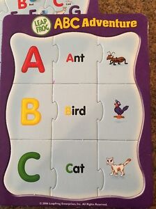 2 LEAP FROG ABC CARDBOARD PUZZLES. ABC ADVENTURE & I KNOW MY ABC’S