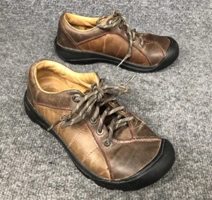KEEN Womens Sz 7 Brown Leather Oxford Lace Up Shoes - Picture 1 of 8