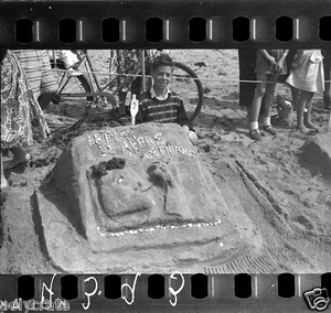 Vacances mer concours châteaux sable vélo lot 6 Anciens négatifs photos an. 1960 - Picture 1 of 6