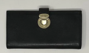 Maxx New York Black Leather Womens Wallet Clutch 7.5” - Picture 1 of 5