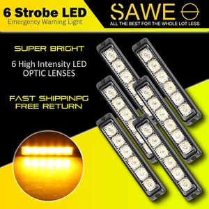 6 luces estroboscópicas intermitentes de peligro ámbar 6 LED para camión ATV UTV - Imagen 1 de 8