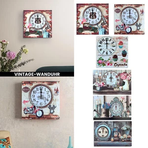 Vintage römische Ziffern quadratische Wanduhr klassisch Art Deco für Wohndeko - Bild 1 von 36