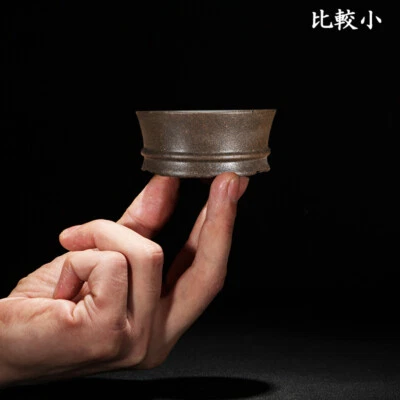 Mini Chinese Yixing Zisha Dark Red Succulent Shohin Plant Bonsai Potted Pot - Image 1 of 4