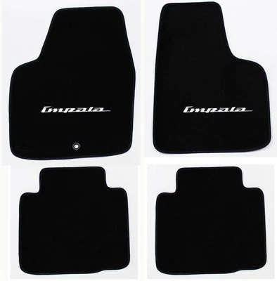 ¡NUEVO! Juego de alfombrillas NEGRAS Chevy Impala 2006-2016 bordado con logotipo plateado Foto 1 de 4