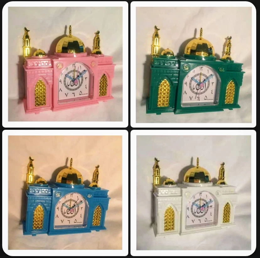 4ea set AZAN Alarm Clock (with 3-minute full Mecca AZAN )  pink/white/blue/green - Image 1 of 2