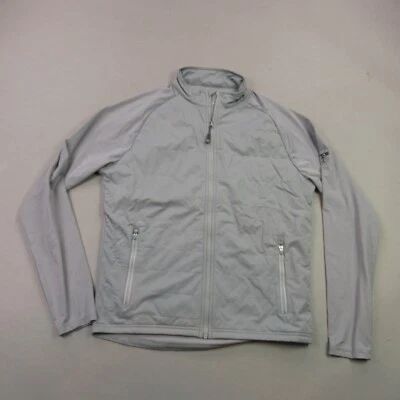 Jaqueta Peter Millar Feminina Pequena Manga Longa Zíper Leve Cinza Bolsos de Golfe - Imagem 1 de 4