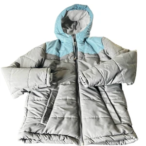 Boys Hooded Parka Jacket Size Large Brand New Grey And Blue Magellan Outdoors - Picture 1 of 13
