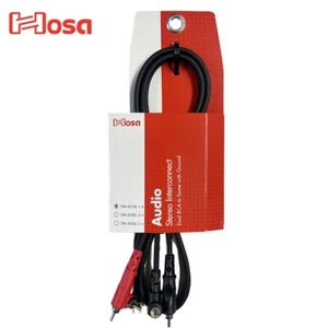 Hosa CRA-201DJ Stereo Interconnect Dual RCA to Right-angle Cable Ground Wire 1M - Picture 1 of 1