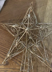 Gold Glitter Star Christmas Tree Topper Starburst 3D 16 X 12 Inches Heavy Duty - Picture 1 of 6