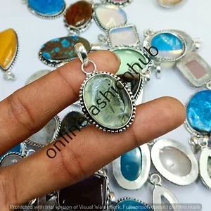 Lovely Prehnite & Mix Gemstone 925 Silver Plated Wholesale Lot Designer Pendant - Picture 1 of 4