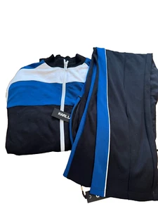 SET $199 Karl Lagerfeld Men’s Block track jacket & $179 Track Pants Cargo SZ M - Picture 1 of 12