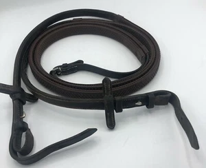 English Raised Fancy Rubber/Leather Horse Riding Reins 58 in. long 5/8 in. wide - Picture 1 of 6