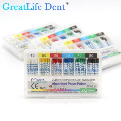 GREATLIFE DENT DENTAL ENDO ABSORBENT PAPER POINTS TAPER W/SCALE SIZE 02/04/06 #15-80 GreatLife