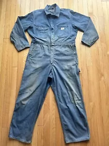 Tuta uomo vintage BIG MAC JC Penney blu denim utility abbigliamento da lavoro bavaglini pantaloni 42S - Foto 1 di 9