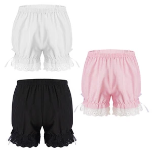 UK Kid's Girls Shorts Cotton Lace Up Safety Short Pants Ruffled Pumpkin Bloomers - Picture 1 of 39
