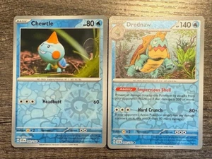 DREDNAW 044/142 RARE REV.HOLO + CHEWTLE 043/142 REV.HOLO STELLER CROWN LP-NM - Picture 1 of 4